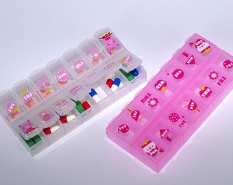 14 Grids Pill Case, Pill Box cute, Portable Pill box, Separated Pill box, Sealed Pill box, Medicine Storage, Pill Organizer,Pill Box Travely