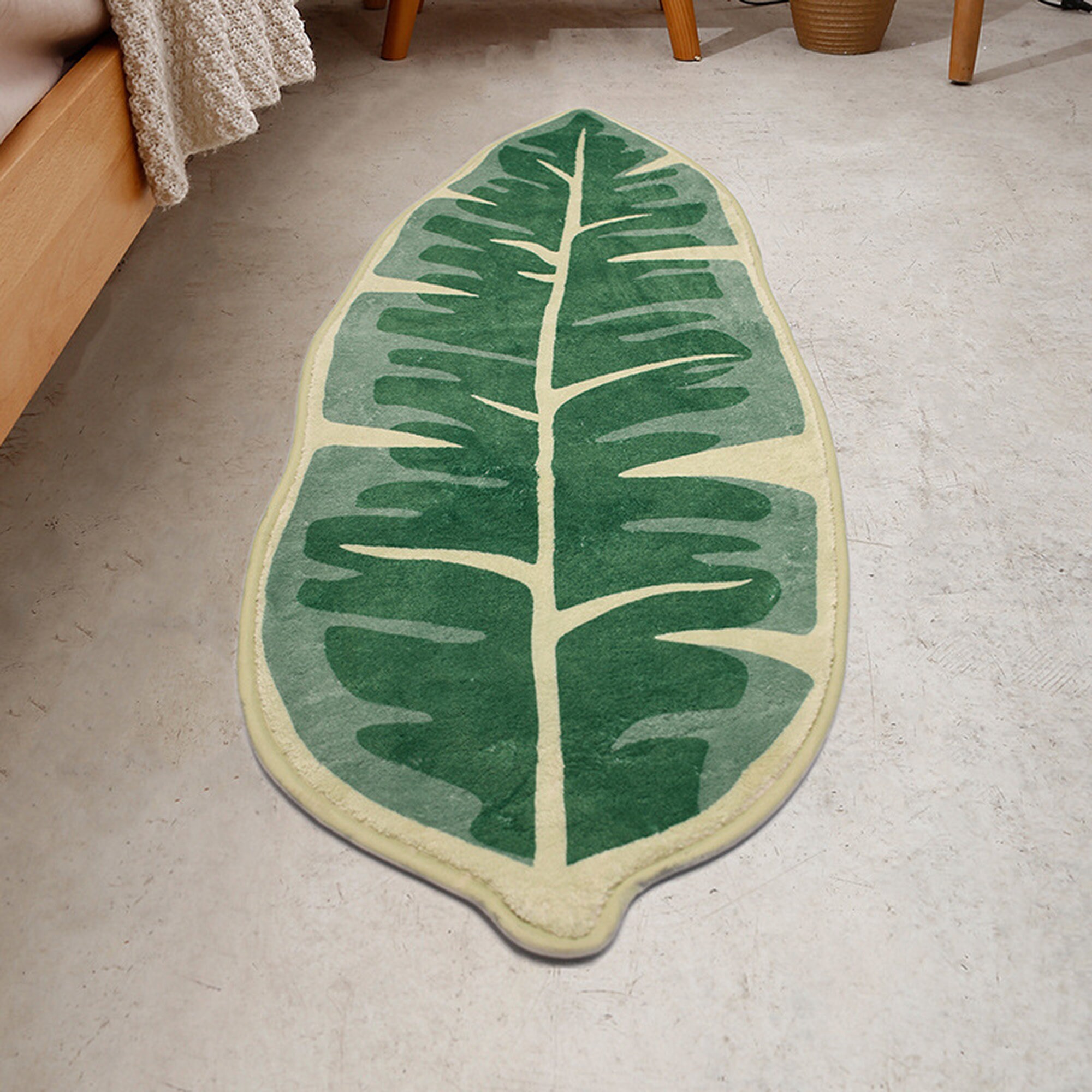 Irregular Leaf Rug Rug for Bedroom Bathroom Rugs Lambswool Etsy