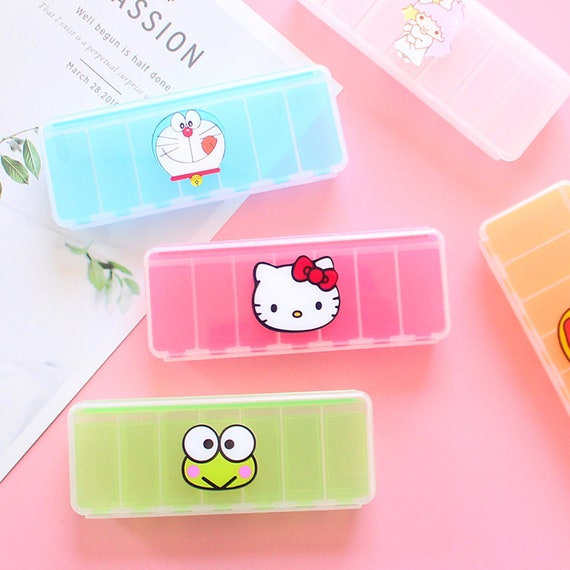 Pill Case Cute, Cartoon Pill Case, Saniro Pill Box, 7 Grids Pill Case, Pill box Weekly, Transpararte Pill Box, Portable Pill Box, Pill box