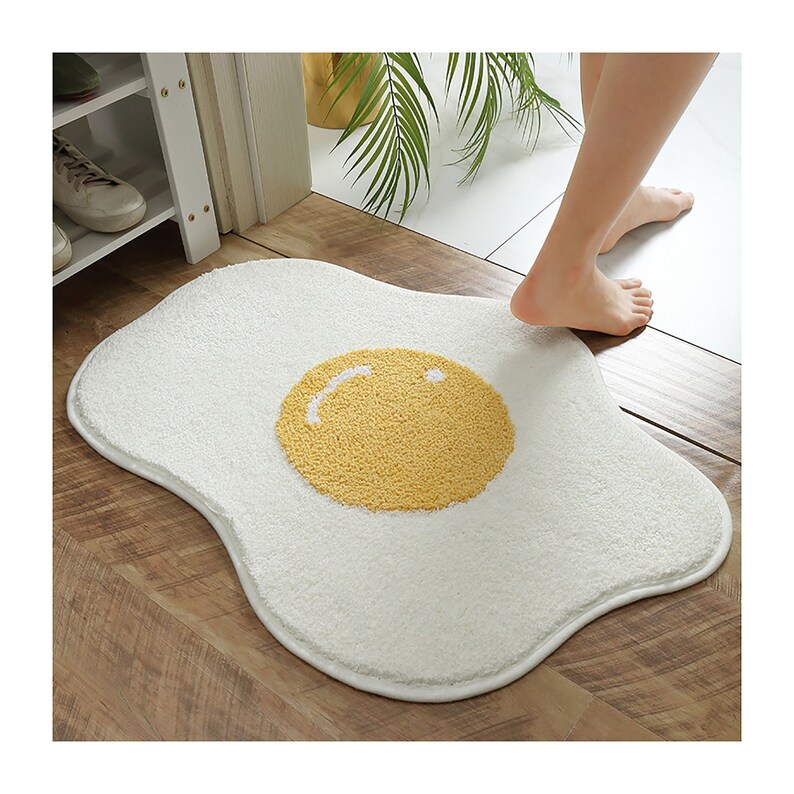 Cute Tufted Egg Bath Mat perfect Poached Egg Rug yellow Etsy