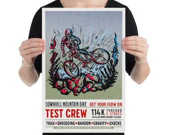 Thedbo MTB regalos para ciclistas. Póster de ciclismo de MTB y carretera Wild Brumby wall art print & MTB cycling poster decoración de pared única para los amantes del arte