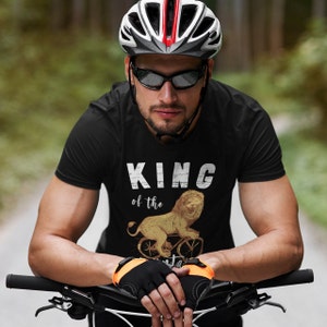 Cyclist Dad Funny Tshirt King Of The Mountains Biking Gift, Cycling Crewneck T Shirt KOM Bike Riders, Road Cycle Tour De France Fan T-Shirt