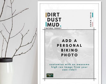 Regalos personalizados para el día del padre de MTB, bicicleta de montaña o ciclismo de carretera, arte de pared personalizado. Crea un póster personal de ciclismo MTB Regalo del día del padre