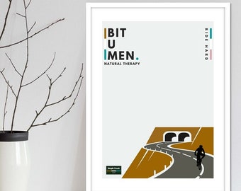 Mountain bike and road cyclist wall art poster series. Cycling art prints and MTB posters designed for wall decor for art mad cyclists.