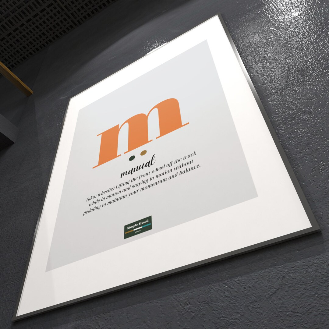 MANUAL MTB and Cycling 'slang' Word Series. Word Art Print Poster for