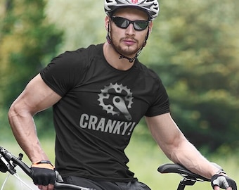 Cranky Biking Dad TShirt, Bike Lover Gift Tee, Funny Bike Shirt, Cycling Crewneck T-shirt, Cyclist Clothing T Shirt BMX Rider, Mountain Bike