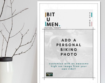 Personalise Mountain Bike Birthday Gifts Road Cyclist Bike Wall Art. Add A Personal Photo Customise Bike A Poster MTB Art Fathers Day Gift