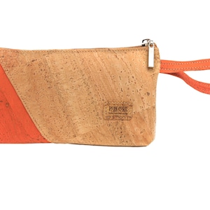 Fragmento de bolso de corcho - Bolso de corcho sostenible ecológico vegano - Bolsas de corcho naranja y natur