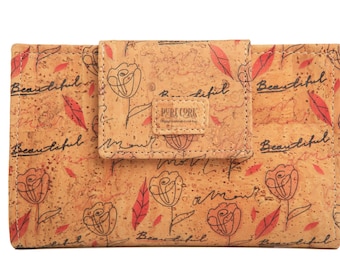 Cork Wallet beautiful - Coin Vegan Wallet - Woman Card Wallet