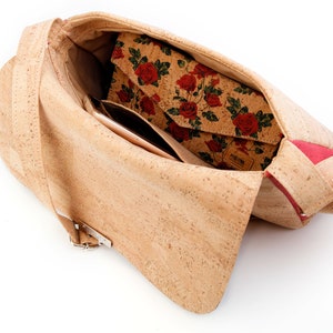 Crossbody Cork Bag Roses Love Harmonious Shoulder Bag Sweet Gift Bag image 2