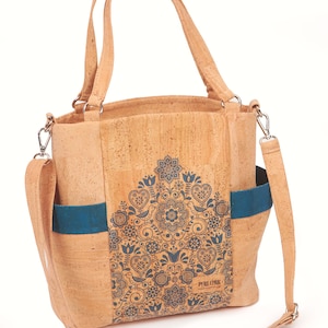 Bolso de hombro Agradable con correa extraíble para bolso de corcho crossbody - Bolso de hombro de corcho - Bolso de cubo vegano - Bolso de mano ecológico - Boda