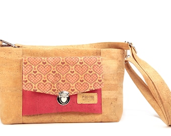 Sac crossbody Cork Heart - Sac à bandoulière en liège - Sac seau végétalien - Sac fourre-tout écologique - Mariage