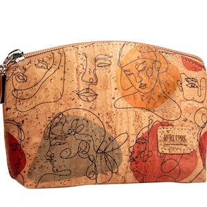 Apparence du sac cosmétique en liège - Sac à main végétalien - Sac de maquillage écologique - Cadeau durable