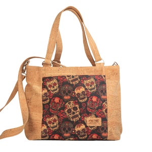 Bolso de Corcho de Mano/Hombro Mexicano - Bolso Sostenible - Bolso de Hombro Vegano - Satchel de Corcho