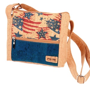 Kork Umhängetasche USA – Vegane Tasche – Passende Wochenendtasche – Nachhaltige Modetasche