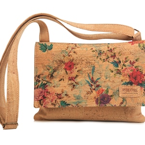 Crossbody Cork Bag Hummingbird- Crossbody Cork Double Bag - Harmonious Shoulder Bag - Sweet Gift Bag