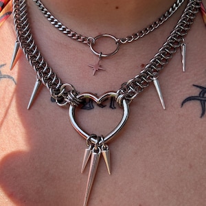 Osyth Chainmail Necklace-Stainless Steel, 3-in-1 half Persian