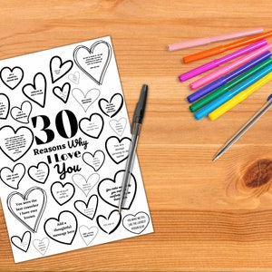30 Reasons Why, Things I Love About You 30th Birthday Gift Poster ...