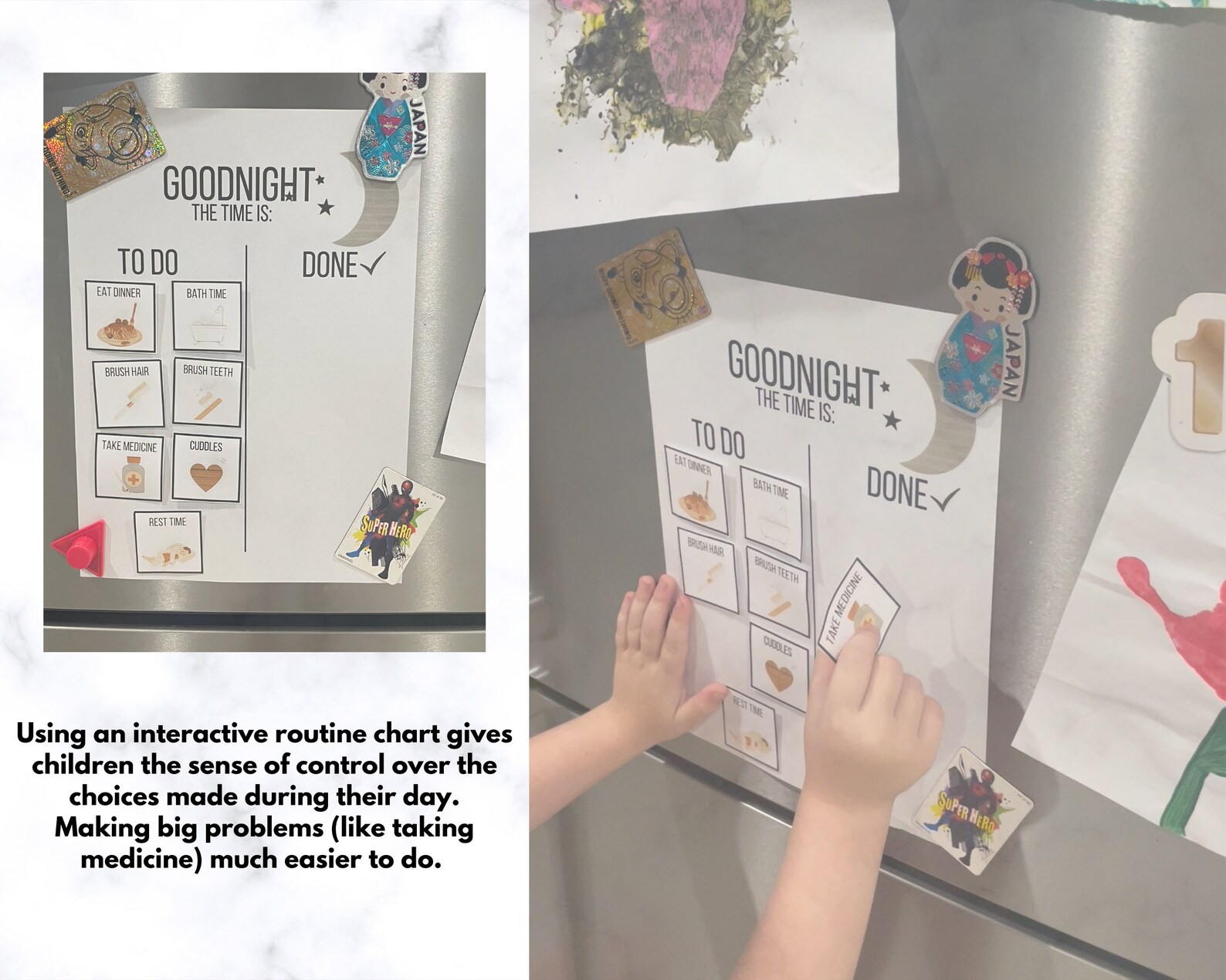 Kids Toddler Interactive Routine Daily Chart Visual Pictures Realistic ...