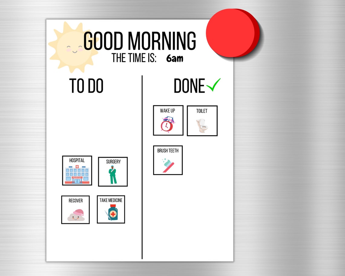 Kids Toddler Interactive Routine Daily Chart Visual Pictures Realistic ...