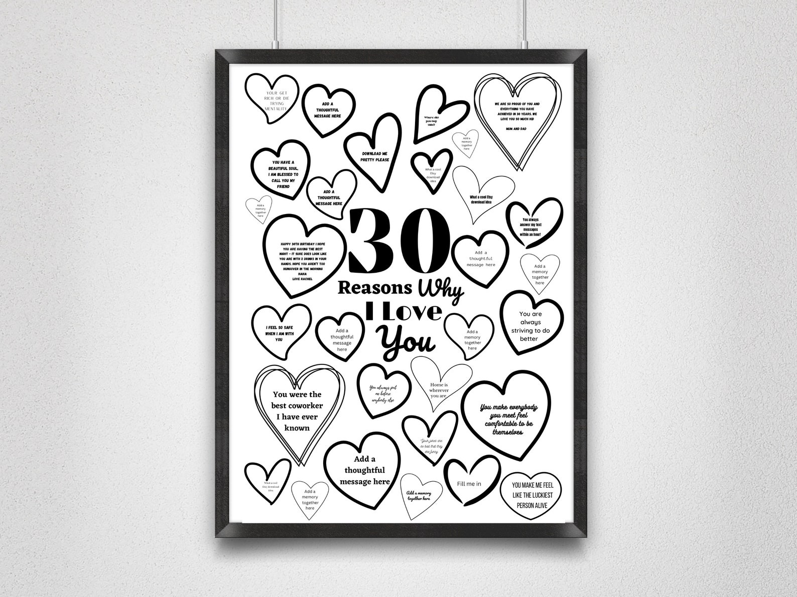 30 Reasons Why, Things I Love About You 30th Birthday Gift Poster ...
