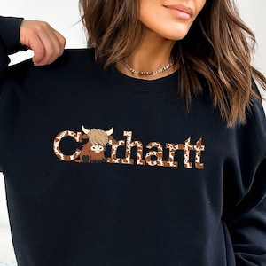 Highland Cow Sweatshirt, Highland Cow Crewneck, Western Sweatshirt, Cute Cow Shirt, Cow Crewneck ,Cow Gift For Her,Farmer gift, Animal lover