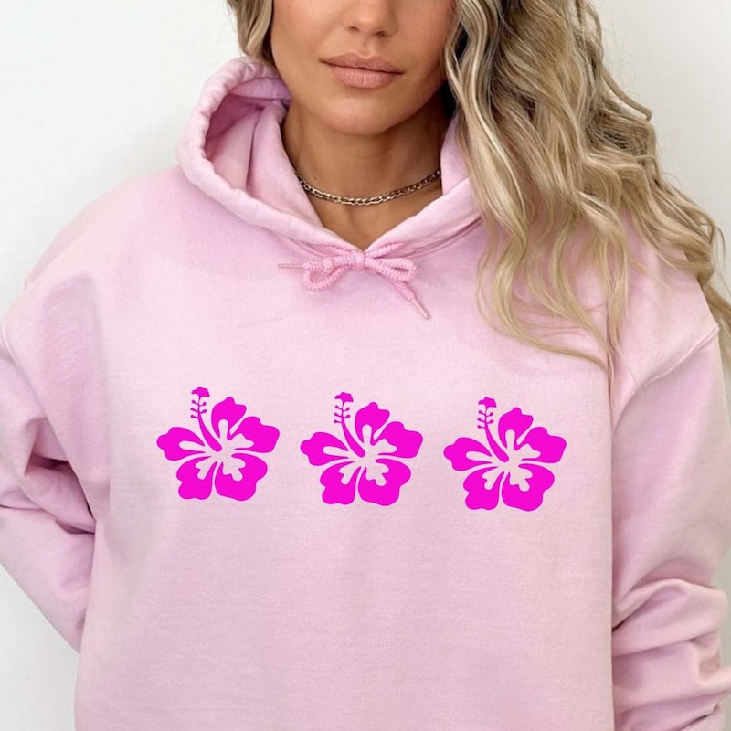 Tiki Hibiscus Pattern Print Women Off Shoulder Sweatshirt