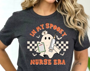 Spooky Nurse Halloween Shirt, Ghost Nurse Era Tee