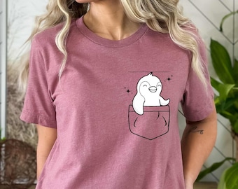 Penguin Pocket T-Shirt, Animal Lover Graphic Tee