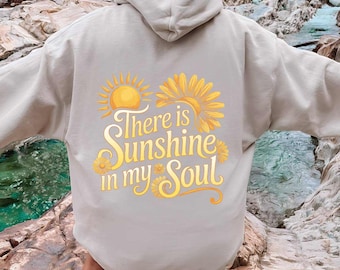 Sunshine in My Soul Hoodie, Retro Boho Summer Beach Graphic Sweatshirt