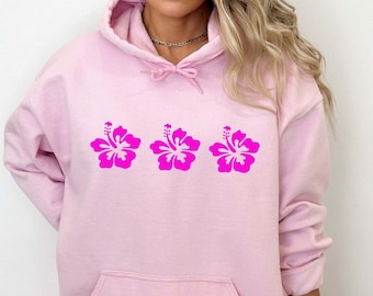 Hibiscus Flower Sweatshirt: Trendy Preppy Beachy Jumper