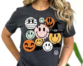 Funny Halloween Smiley Face Shirt: Spooky Vibes Party Tee