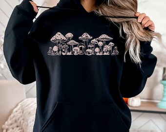 Mushroom Graphic Hoodie: Cottagecore Goblincore Clothing
