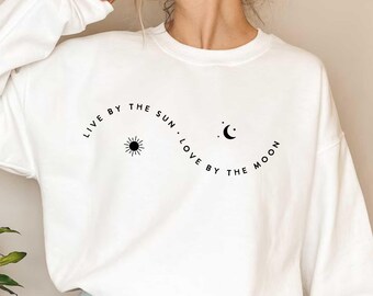 Sun Sweatshirt, Live by Sun Love Moon Graphic Apparel Unisex Fit