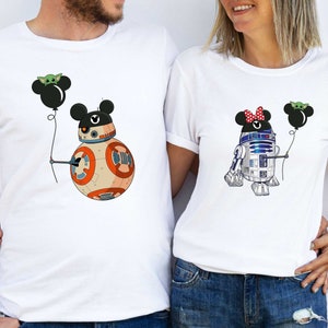 Star Wars Couple Shirt, Disney Trip, R2D2 BB8 Couple Shirt, Star Wars Droid Shirt, Star Wars Matching Shirts, Disney Couple Honeymoon Shirts