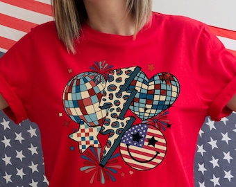 Retro 4th of July Graphic T-Shirt: USA Flag Freedom Tee