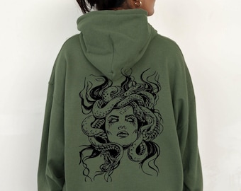 Medusa Snake Hoodie: Witchy Greek Mythology Sweatshirt