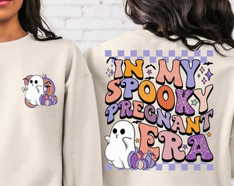 In My Spooky Pregnant Era Sweatshirt, Halloween Pregnancy Announcement, Pregnant Sweatshirt, Pregnancy Reveal Hoodie, Pregnancy Gift Tee