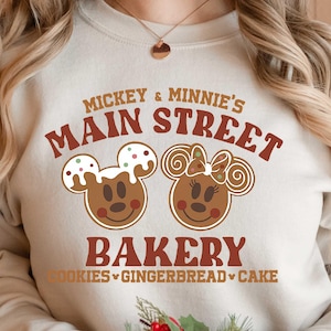 Mickey and Minnie Gingerbread Christmas Sweatshirt - Main Street Bakery