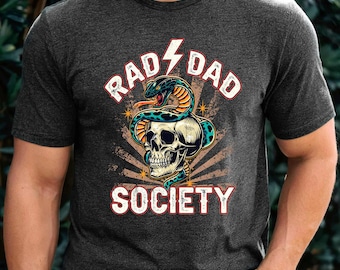Rad Dad Society Skull Snake T-Shirt, Dad Club Graphic Tee