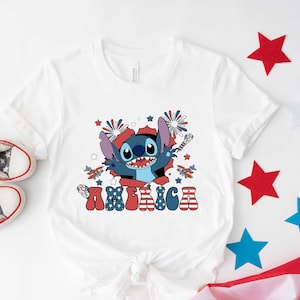Stitch 4th of July Shirt, Disney Patriotic USA Flag