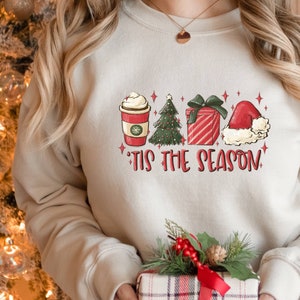 Tis The Season Sweatshirt, Christmas Tis The Season Sweatshirt, Merry Christmas Sweatshirt, Christmas Sweatshirt, Cute Winter Sweatshirt