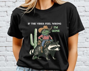 Funny Frog Cowboy T-Shirt, Retro Graphic Tee, Unisex Cotton Apparel