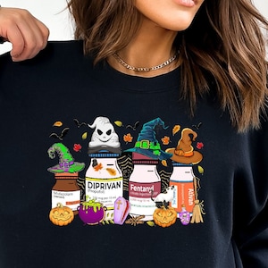 Happy Halloween ER Nurse Sweatshirt, Halloween ICU Nurse Shirt, Nursing Halloween Sweatshirt, Pharmacology Shirt, Fall Nurse sweatshirt