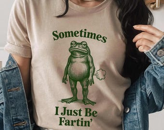 Funny Frog Shirt, Cottagecore Farting Frog, Weirdcore Gift (Unisex Fit)