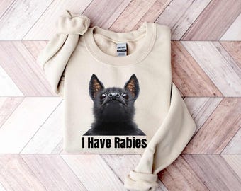 I Have Rabies Bat Sweatshirt, Grunge Y2k Meme Hoodie, Dark Humor Top
