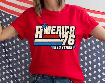 America '76 Shirt, 250 Years Freedom Tee, Patriotic Vintage USA Graphic