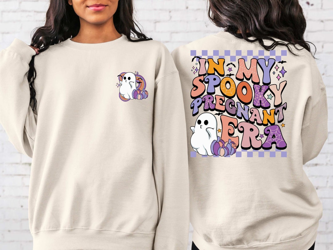 In My Spooky Pregnant Era Sweatshirt, Halloween Pregnancy Announcement, Pregnant Sweatshirt