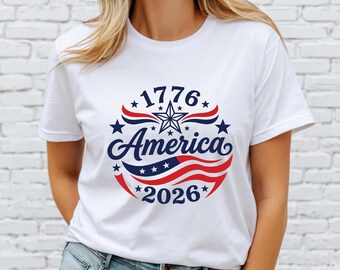 1776 America T-Shirt, Land of the Free Patriotic Graphic Tee