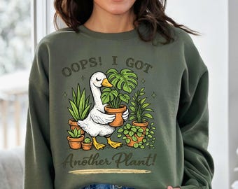 Funny Duck Plant Lover Sweatshirt, Botanical Gardener Tee